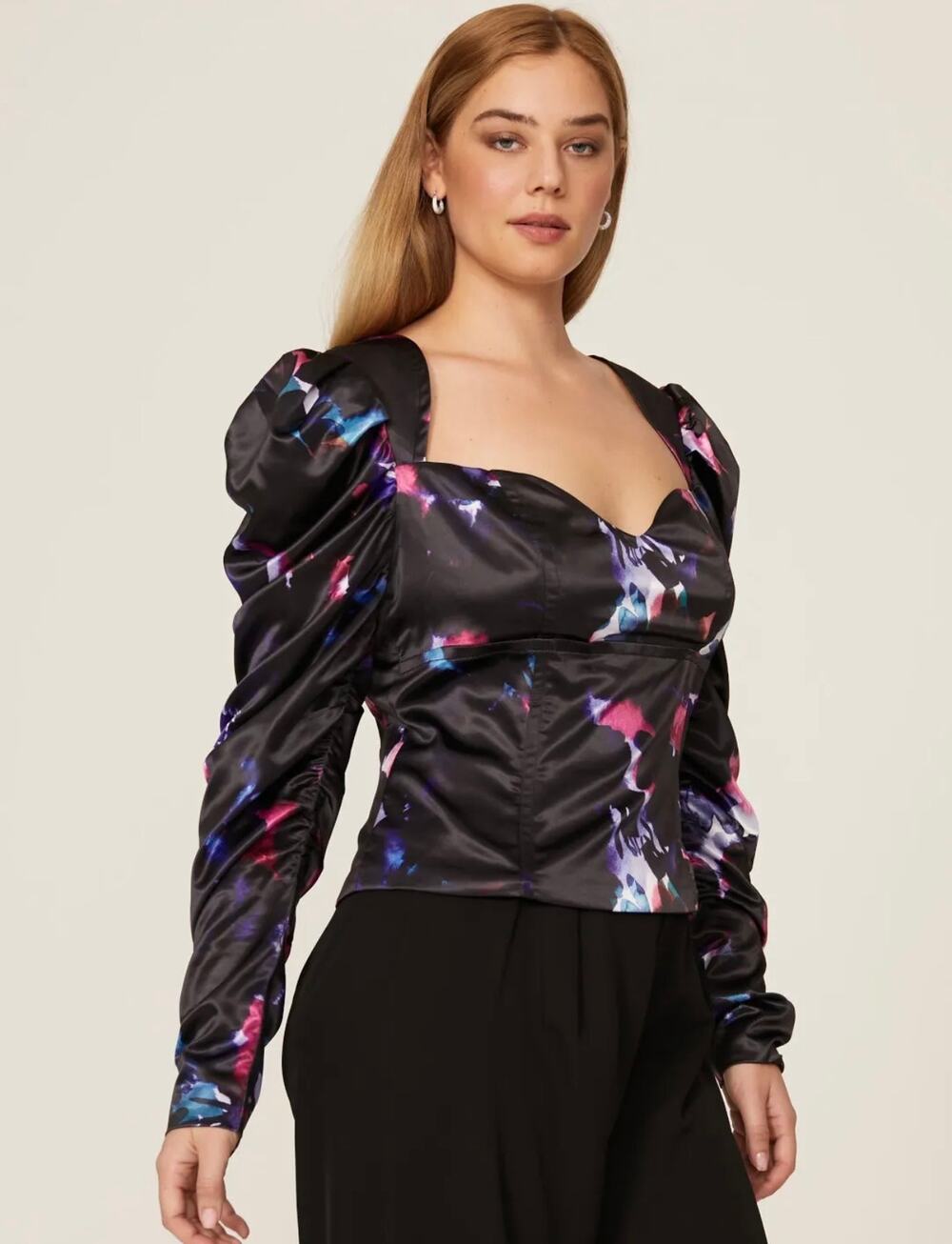 Badgley Mischka Printed Bustier Top 10